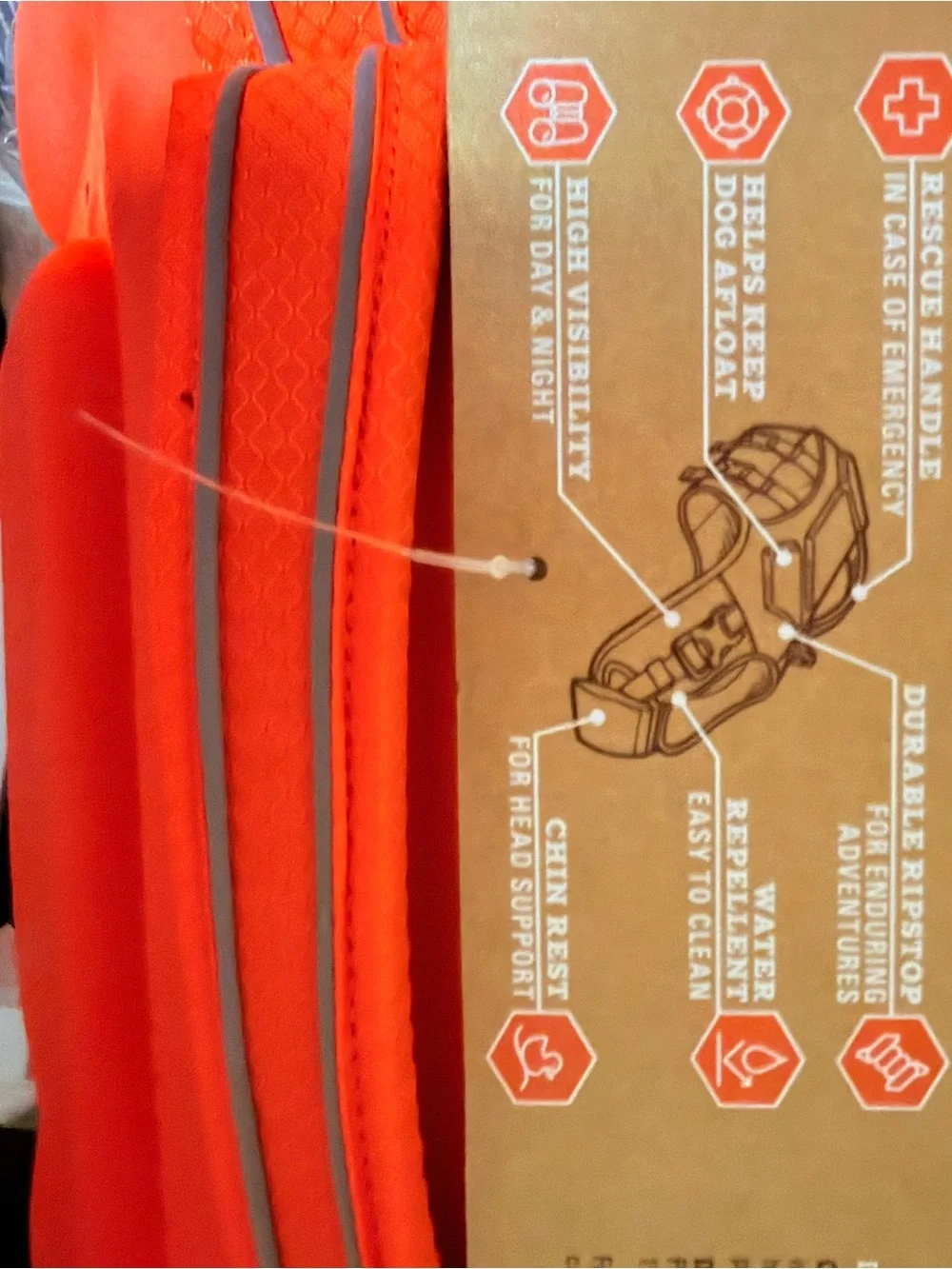 Arcadia High Visibility dog Life Jacket - Bright Orange Size Large